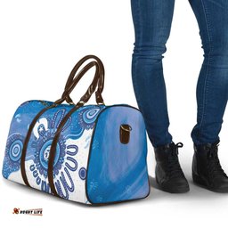 NAIDOC Week 2026 Travel Bag 50 Years Deadly Dhari Blue Aboriginal Art LT14