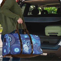 NAIDOC Deadly 50 Years Travel Bag Jellyfish Aboriginal Culture Inspired Blue LT9