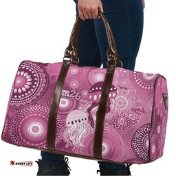 NAIDOC Deadly 50 Years Travel Bag Jellyfish Aboriginal Culture Inspired Pink LT9