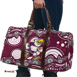 Manly Warringah Sea Eagles Travel Bag Aboriginal Dot Pattern - Rugby Mascot Heritage Pride TS04
