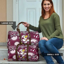 Manly Warringah Sea Eagles Travel Bag Aboriginal Dot Pattern - Rugby Mascot Heritage Pride TS04