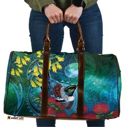 New Zealand Tui Bird Travel Bag Maori Koru With Pohutukawa Galaxy Style LT05