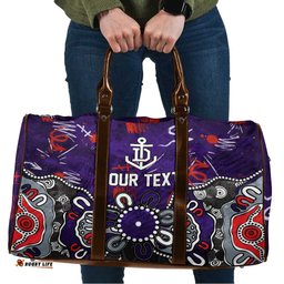 Personalized Fremantle Dockers Travel Bag Aboriginal Dot Painting Graffiti Style TS04
