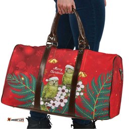 New Zealand Kakapo Christmas Travel Bag Owl Parrot Santa Sliver Fern Manuka - Red LT14