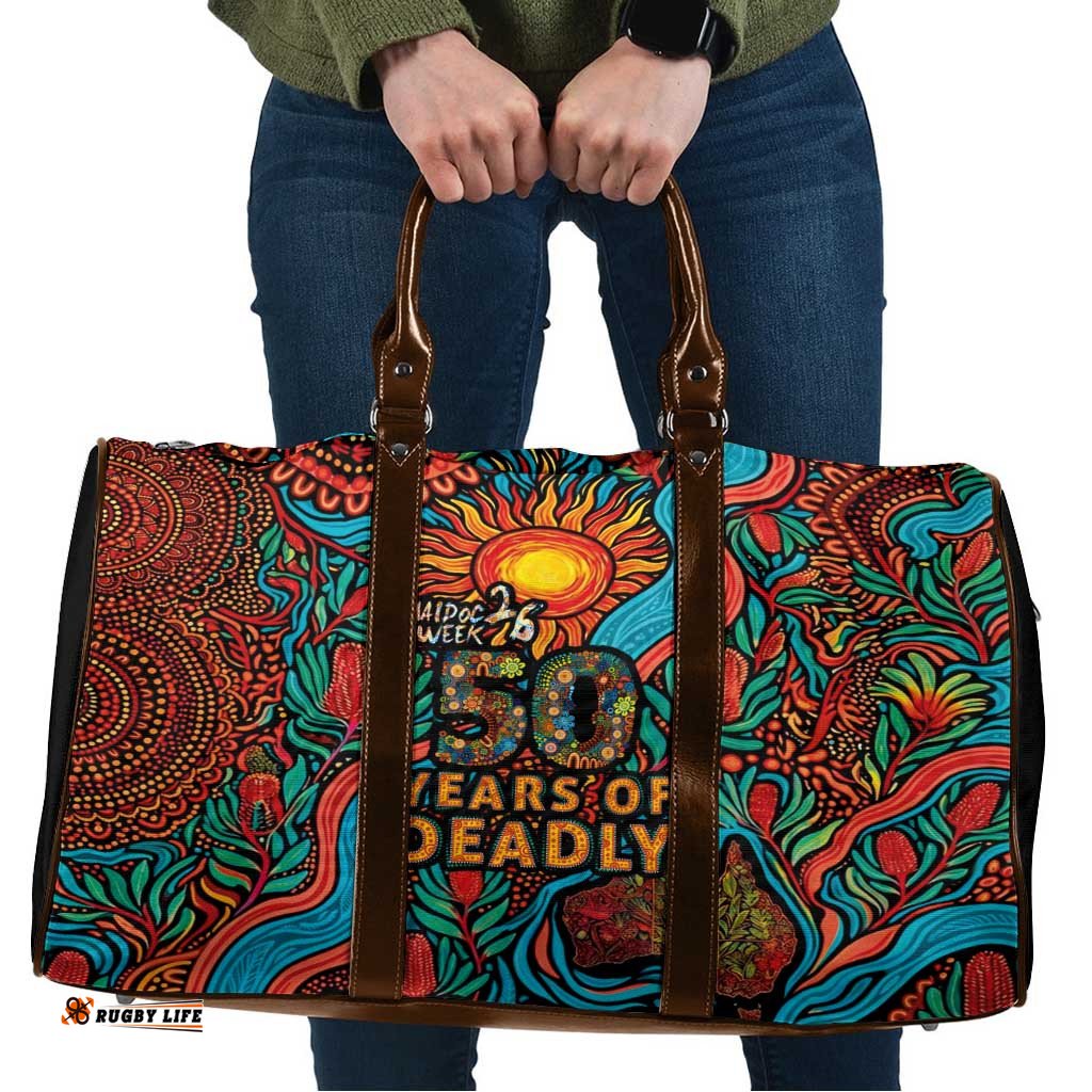 NAIDOC Week 26 Travel Bag 50 Years of Deadly Aboriginal Motif LT03