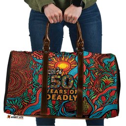 NAIDOC Week 26 Travel Bag 50 Years of Deadly Aboriginal Motif LT03