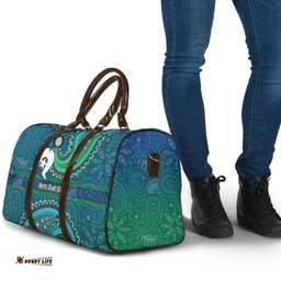 Torres Strait Islands Travel Bag Dhari Emblem Vibrant Teal Indigenous TS04