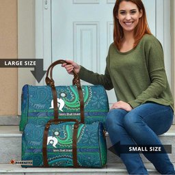 Torres Strait Islands Travel Bag Dhari Emblem Vibrant Teal Indigenous TS04