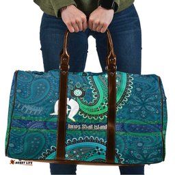 Torres Strait Islands Travel Bag Dhari Emblem Vibrant Teal Indigenous TS04