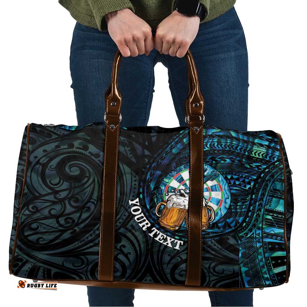 Personalized New Zealand Darts Beer Travel Bag Paua Shell Aotearoa Maori Tattoo LT14