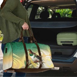 New Zealand Pigeon Kereru Travel Bag Maori Fern Art Green Gradient LT05
