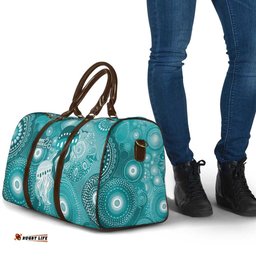 NAIDOC Deadly 50 Years Travel Bag Jellyfish Aboriginal Culture Inspired Turquoise LT9