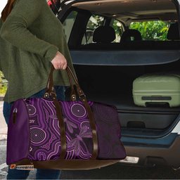 Purple Indigenous Dragonfly Australia Travel Bag Aboriginal Art LT14