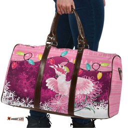 Pink Cockatoo Australia Christmas Travel Bag Grevillea Eucalyptus Blossoms LT14