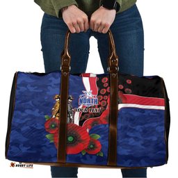 North Kangaroos ANZAC Personalised Travel Bag Lest We Forget Poppy Camo LT9