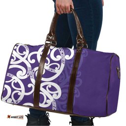 Violet Green Maori Travel Bag Koru Kowhaiwhai LT7