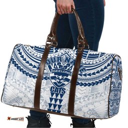 Personalized Geelong Cats Travel Bag Polynesian Tribal Pattern Heritage Football TS04