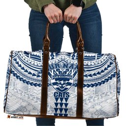 Personalized Geelong Cats Travel Bag Polynesian Tribal Pattern Heritage Football TS04