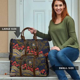 West Coast Eagles ANZAC Day Travel Bag Indigenous Dot Art with Poppy Flower Tribute TS04