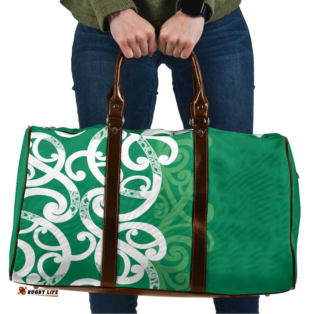 Pounamu Green Maori Travel Bag Koru Kowhaiwhai LT7