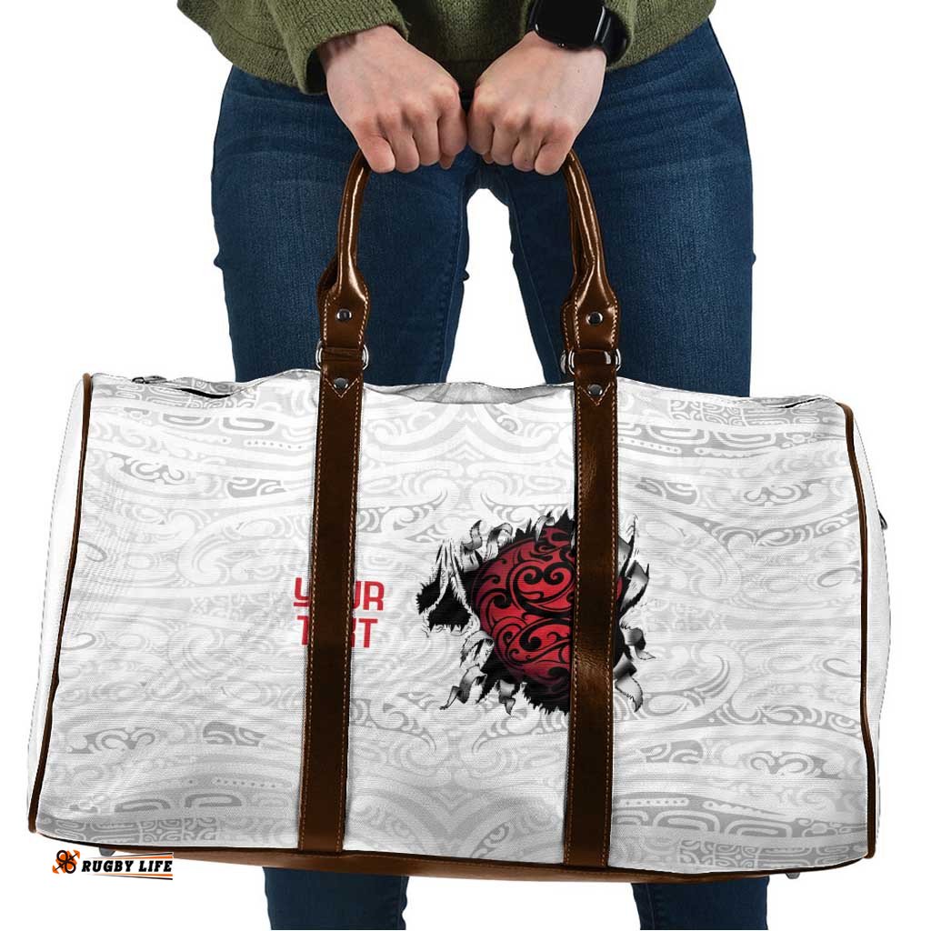 New Zealand Maori Heart Tribal Personalised Travel Bag Polynesian Patterns LT9