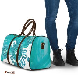 NAIDOC Week 2026 Travel Bag 50 Years Deadly Dhari Cyan Aboriginal Art LT14