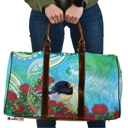 New Zealand Tomtit Travel Bag Maori Koru With Pohutukawa Galaxy Style LT05