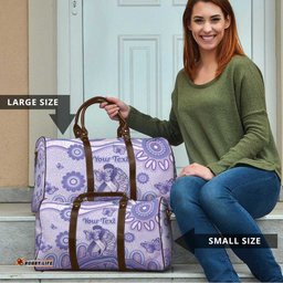 Personalised Epilepsy Awareness Travel Bag Purple Ribbon Butterfly And Brain Aboriginal Art DT05
