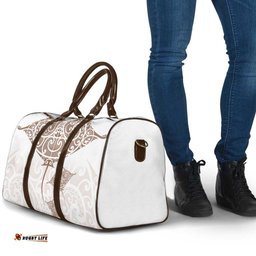 New Zealand Manta Ray Tattoo Travel Bag Aotearoa Maori Haehae Beige LT14