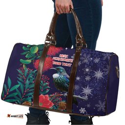 Tui Meri Kirihimete Personalised Travel Bag Pohutukawa Flowers Blue Motif LT9
