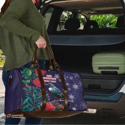 Tui Meri Kirihimete Personalised Travel Bag Pohutukawa Flowers Blue Motif LT9