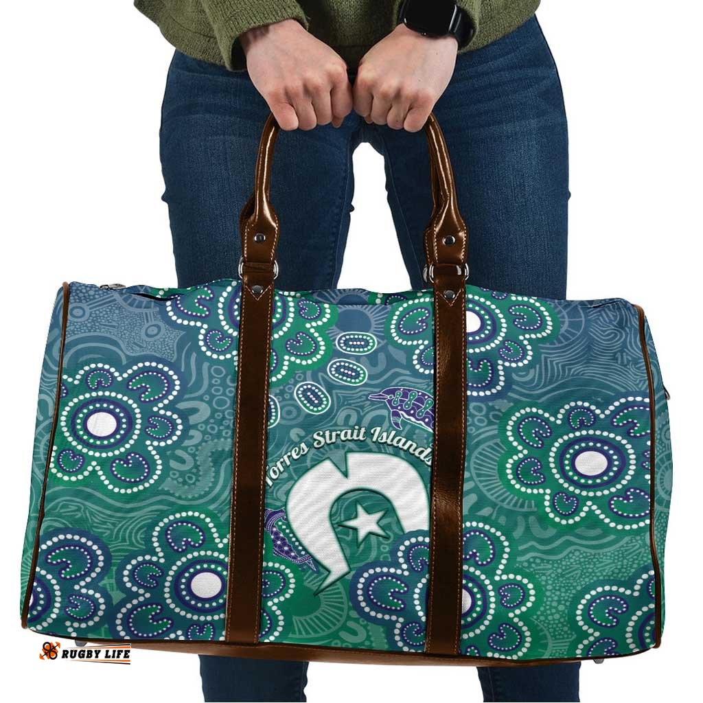 Sea Turtle Torres Strait Islands Travel Bag Pacific Indigenous Australian Oceanic Dot Art TS04