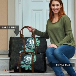 Whale and Dhari Torres Strait Islands Travel Bag Deep Green Oceanic Tribal Pattern Art TS04