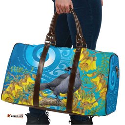 New Zealand Kokako Bird Travel Bag Maori Koru With Kowhai Flowers LT05