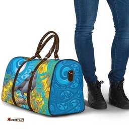 New Zealand Kokako Bird Travel Bag Maori Koru With Kowhai Flowers LT05