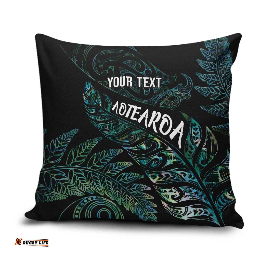 Aotearoa Personalized Lawn Bowls Maori Pillow Cover New Zealand Paua Shell Tribal Silver Fern LT7