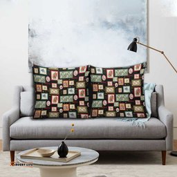 Aussie Birds Christmas La La Land Pillow Cover Black Vintage Stamp Edition LT9