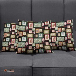 Aussie Birds Christmas La La Land Pillow Cover Black Vintage Stamp Edition LT9