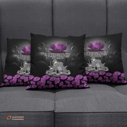 ANZAC Day Remembrance Pillow Cover Purple Poppy We Will Remember Them LT9