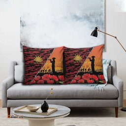 ANZAC Lest We Forget Pillow Cover Australian Army Poppy Tribute LT15