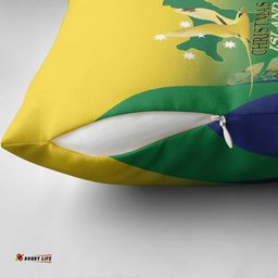 Australia Christmas Island Pillow Cover Golden Bosun Abutilon listeri With Map LT14