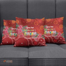 Australia Budgerigar Christmas Personalised Pillow Cover Budgies Hakea Have A Good Chrissie LT14
