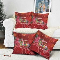 Australia Budgerigar Christmas Personalised Pillow Cover Budgies Hakea Have A Good Chrissie LT14