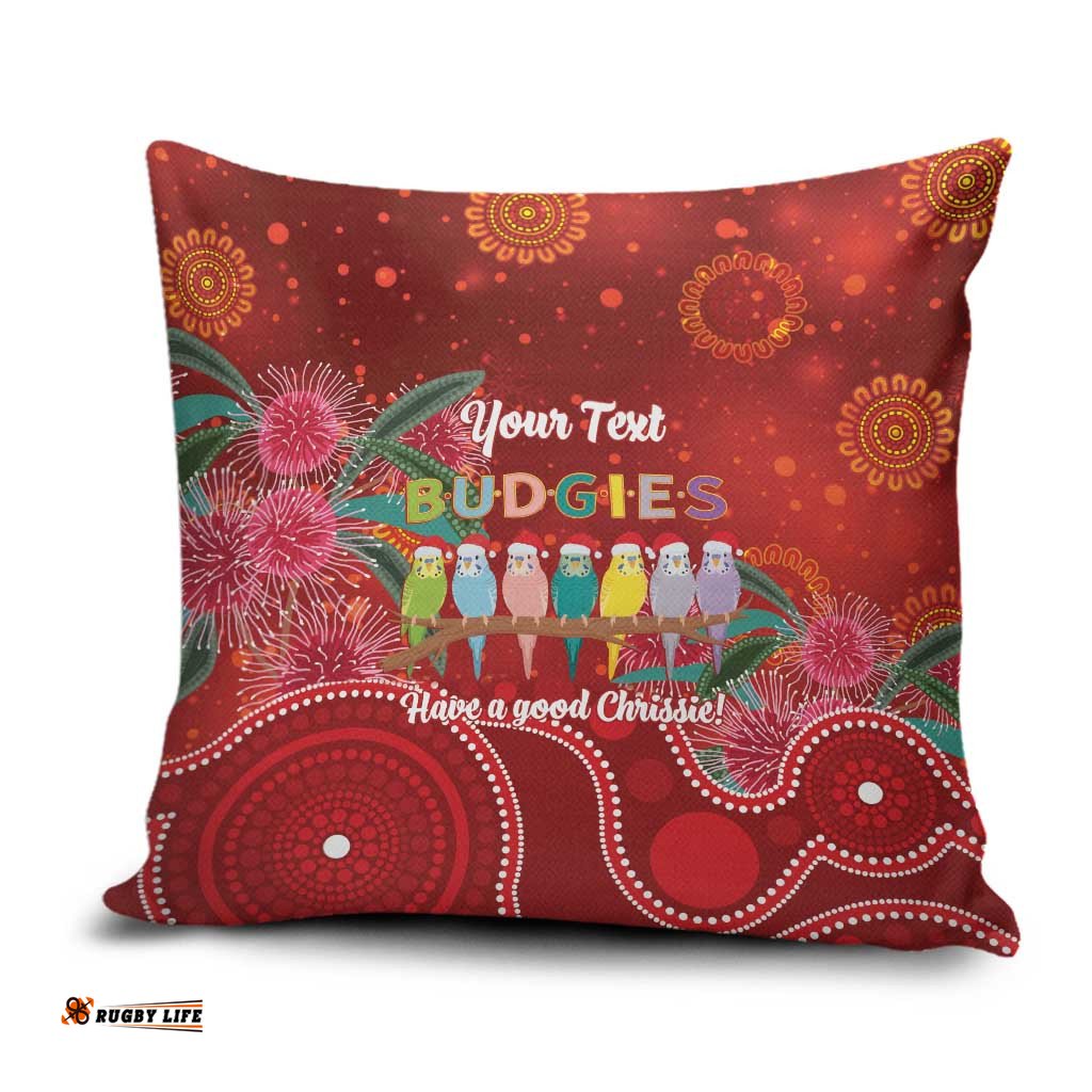 Australia Budgerigar Christmas Personalised Pillow Cover Budgies Hakea Have A Good Chrissie LT14