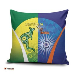 Australia And India Cricket Pillow Cover Ashoka Chakra With Aboriginal LT05