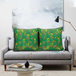 Australia Billy Buttons Pillow Cover Aussie Pycnosorus Kangaroo Seamless Style LT14