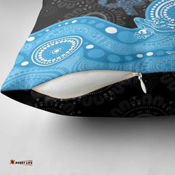 Australia Autism Awareness Month Pillow Cover Indigenous Lizard With Blue Ribbon LT14