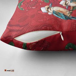 Aussie Kokaburra Waratah Christmas Pillow Cover Aboriginal Dots Painting LT9