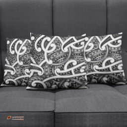 Aotearoa Maori Kowhaiwhai Pillow Cover Kiwikiwi Puhoro and Patiki LT9