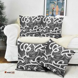 Aotearoa Maori Kowhaiwhai Pillow Cover Kiwikiwi Puhoro and Patiki LT9